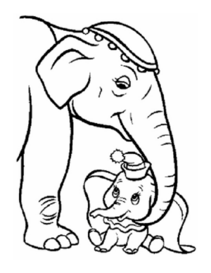 Disegno di Dumbo da stampare e colorare 56
