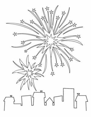 Disegno di fuoco d’artificio da stampare e colorare 13