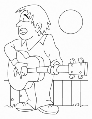 Disegno di musicista da stampare e colorare 4