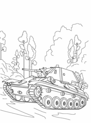 Disegno di carro armato da stampare e colorare 43