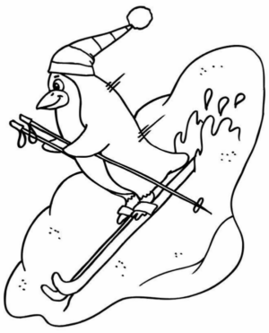 Disegno di sci da stampare e colorare 3