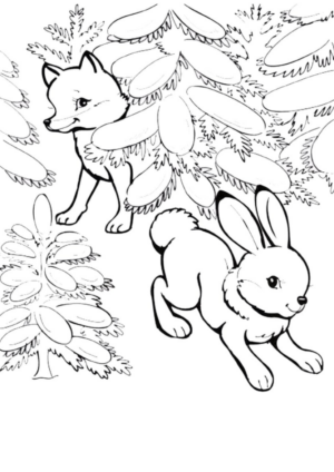 Disegno di volpe da stampare e colorare 47
