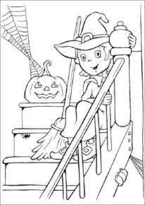 Disegno di bambino ad Halloween da stampare e colorare 9