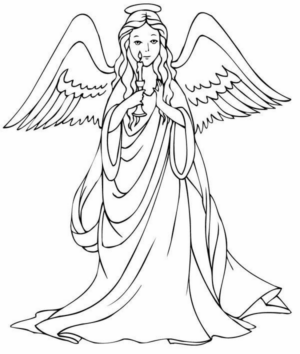 Disegno di angelo da stampare e colorare 57