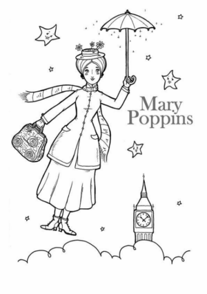Disegno di Mary Poppins da stampare e colorare 34