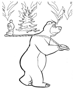 Disegno di Masha e Orso da stampare e colorare 104