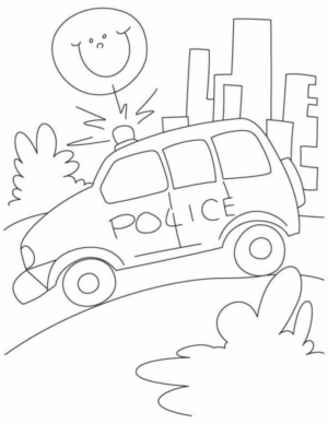 Disegno di auto della polizia da stampare e colorare 28
