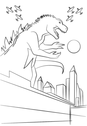 Disegno di Godzilla da stampare e colorare 33