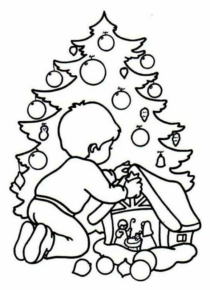 Disegno di albero di Natale da stampare e colorare 245 Disegno di albero di Natale da stampare e colorare 245