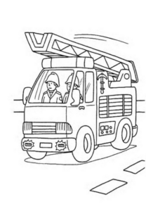 Disegno di camion dei pompieri da stampare e colorare 7
