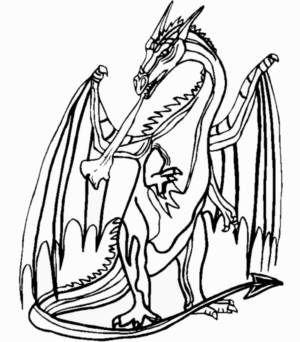 Disegno di dragone da stampare e colorare 115