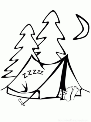 Disegno di campeggio da stampare e colorare 6