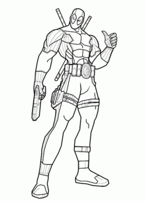 Disegno di Deadpool da stampare e colorare 6