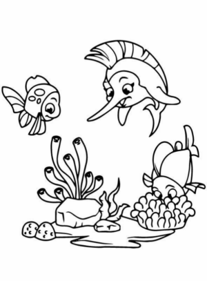 Disegno di pesce da stampare e colorare 313