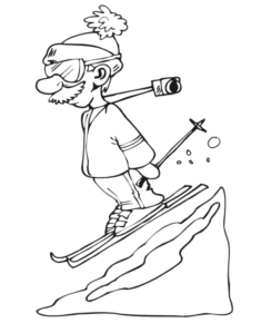Disegno di sci da stampare e colorare 28