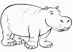 Disegno di ippopotamo da stampare e colorare 5