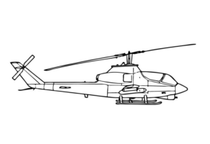 Disegno di elicottero militare da stampare e colorare 2