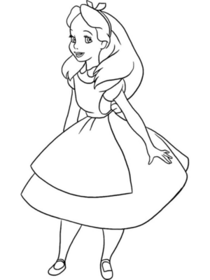 Disegno di Alice nel paese delle meraviglie da stampare e colorare 48