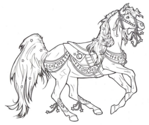 Disegno di equitazione da stampare e colorare 13