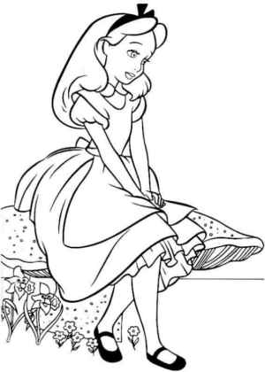 Disegno di Alice nel paese delle meraviglie da stampare e colorare 77