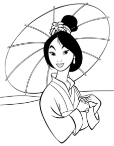 Disegno di Mulan da stampare e colorare 12