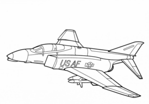 Disegno di aereo militare da stampare e colorare 102