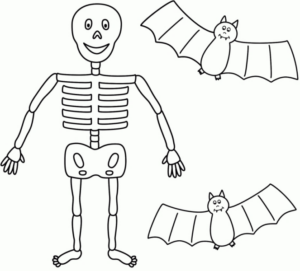 Disegno di teschio e scheletro da stampare e colorare 14 Disegno di teschio e scheletro da stampare e colorare 14