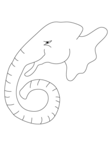 Disegno di elefante da stampare e colorare 137