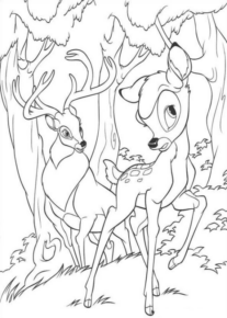 Disegno di Bambi da stampare e colorare 47