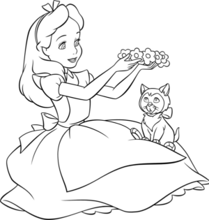 Disegno di Alice nel paese delle meraviglie da stampare e colorare 30