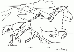 Disegno di cavallo da stampare e colorare 99