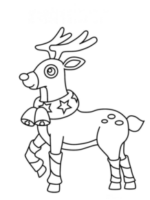 Disegno di renna di Natale da stampare e colorare 38 Disegno di renna di Natale da stampare e colorare 38