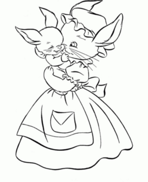 Disegno di coniglio da stampare e colorare 72