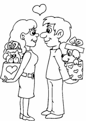 Disegno di San Valentino da stampare e colorare 112