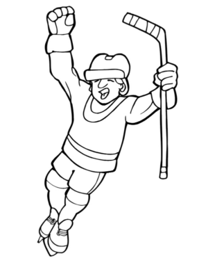 Disegno di hockey da stampare e colorare 18