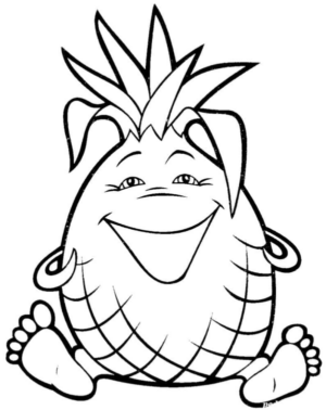 Disegno di ananas da stampare e colorare 12