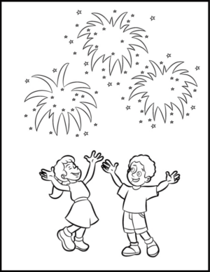 Disegno di fuoco d’artificio da stampare e colorare 4