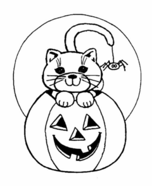 Disegno di gatto di halloween da stampare e colorare 25