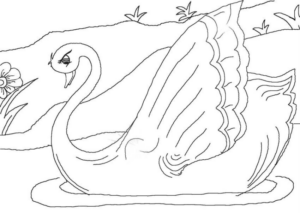 Disegno di cigno da stampare e colorare 3
