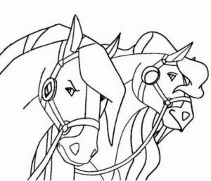 Disegno di cavallo da stampare e colorare 186