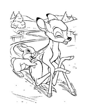 Disegno di Bambi da stampare e colorare 7