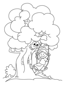 Disegno di albero da stampare e colorare 21