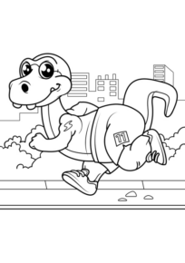 Disegno di Dino da stampare e colorare 3