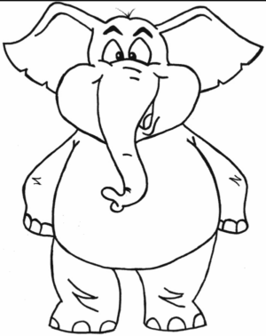 Disegno di elefante da stampare e colorare 121