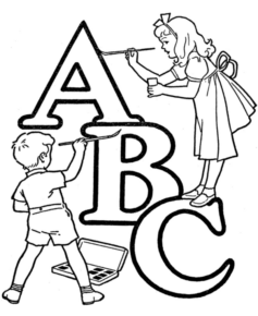 Disegno di lettera dell’alfabeto da stampare e colorare 15