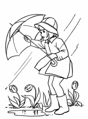 Disegno di pioggia da stampare e colorare 39