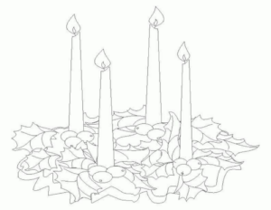 Disegno di candela natalizia da stampare e colorare 21