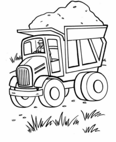Disegno di mezzo da lavoro da stampare e colorare 102