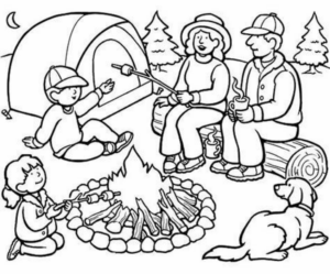 Disegno di campeggio da stampare e colorare 47