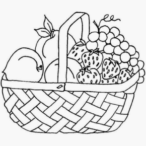 Disegno di cesto di frutta da stampare e colorare 39